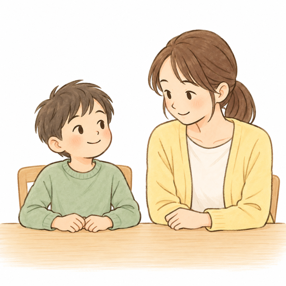 自宅でお子さんの服用時の様子を確認する保護者